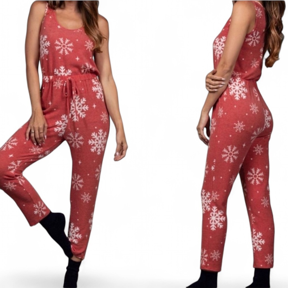 ‎Sleeveless Snowflake Jumpsuit